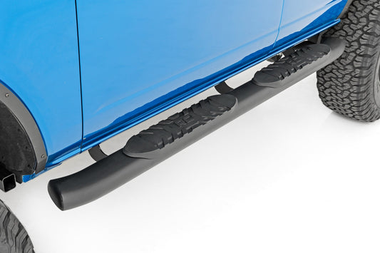 Oval Nerf Step 4-Door Black Ford Bronco 4WD (2021-2025) Rough Country-1