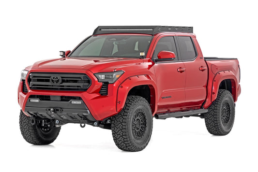 Oval Nerf Step Double Cab Black Toyota Tacoma 2WD/4WD (2024-2026) Rough Country-1