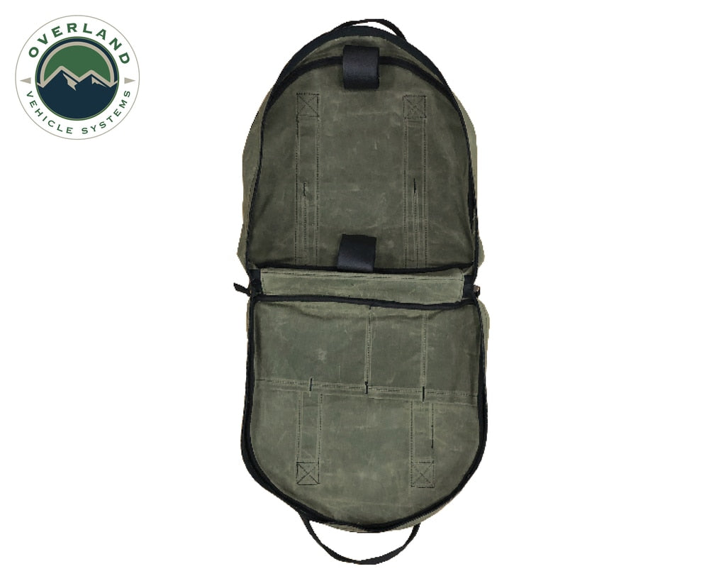 Overland Vehicle Systems Jumper Cable Bag #16 Waxed Canvas Durable Storage Solution Overland Vehicle Systems