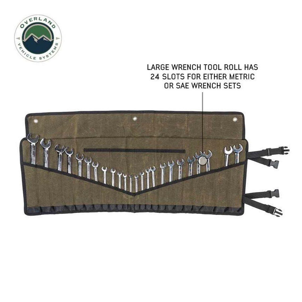 Large Wrench Tool Roll (24 Slot) Number 16 Waxed Canvas Overland Vehicle Systems-9