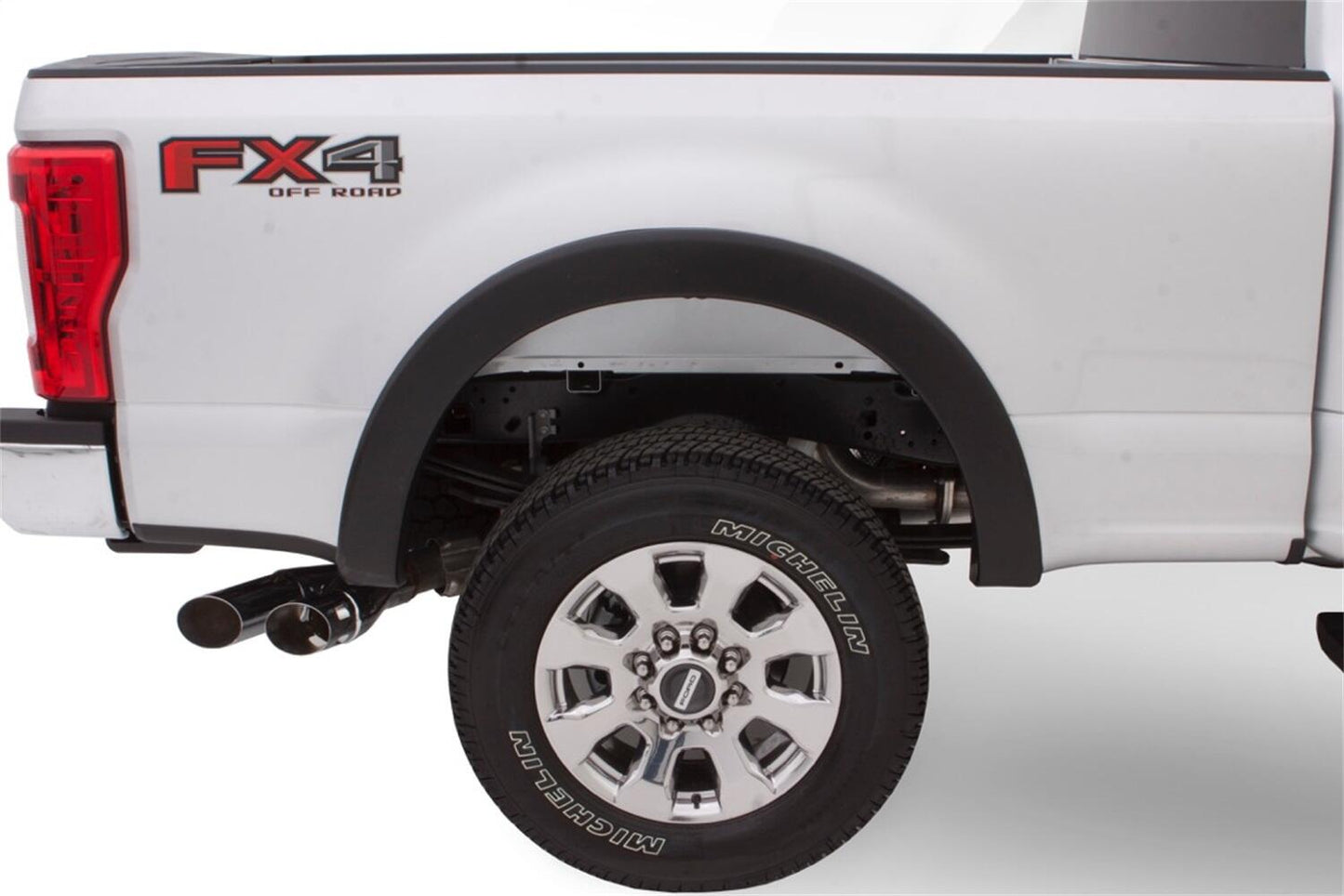 Black OE Style Smooth Finish 4-Piece Fender Flare Set For 1992-1996 Ford Bronco, F150, F250 1992-1997 F350 Super Duty W/96 Inch Bed Bushwacker-1