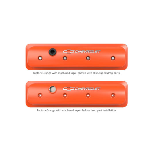 GM Licensed Valve Cover Muscle Series SBC Center Bolt Machined Small Block Chevrolet ZZ6/Vortec Emissions Provision Holley-1