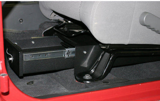 Front Driver Side Underseat Drawer - 07-18 Wrangjer JK 4-Door 2-Door w/o Flip Seat Black Products Tuffy Security-1