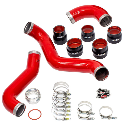 Boost Tube Upgrade Kit Red Powder Coated (Set) for 17-19 Chevy/GMC 2500/3500 6.6L Duramax L5P Banks Power-1