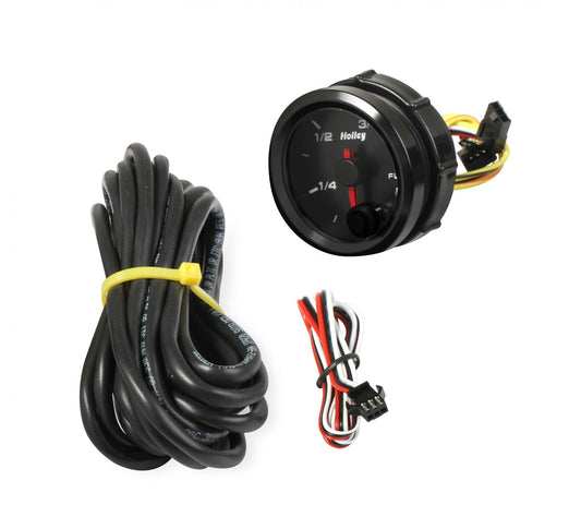 Analog Style Fuel Level Gauge Black Face 2-1/16 Fuel Level Gauge-Logo Holley-1