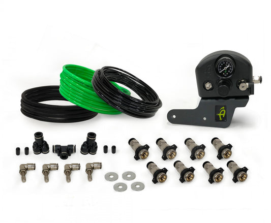 Jeep JK Tire Inflator System 4 Tire For 07-18 Wrangler JK 2/4 Door W/Engine Mount With Box, Fittings, Hoses and Storage Bag Black Up Down Air-1