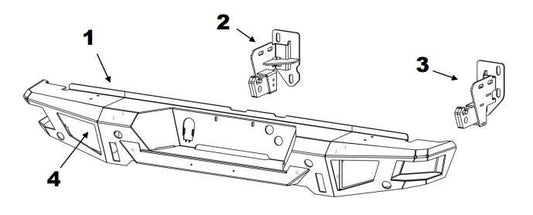 BR20 Rear Bumper Replacement 2015-2020 Ford F-150 Go Rhino-1