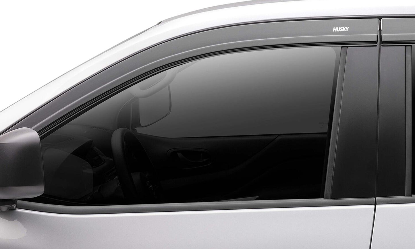 Low Profile Ventvisor Deflector Smoke with Chrome Trim Outside Mount 4 Piece For 2017-2023 Jeep Compass Husky Liners