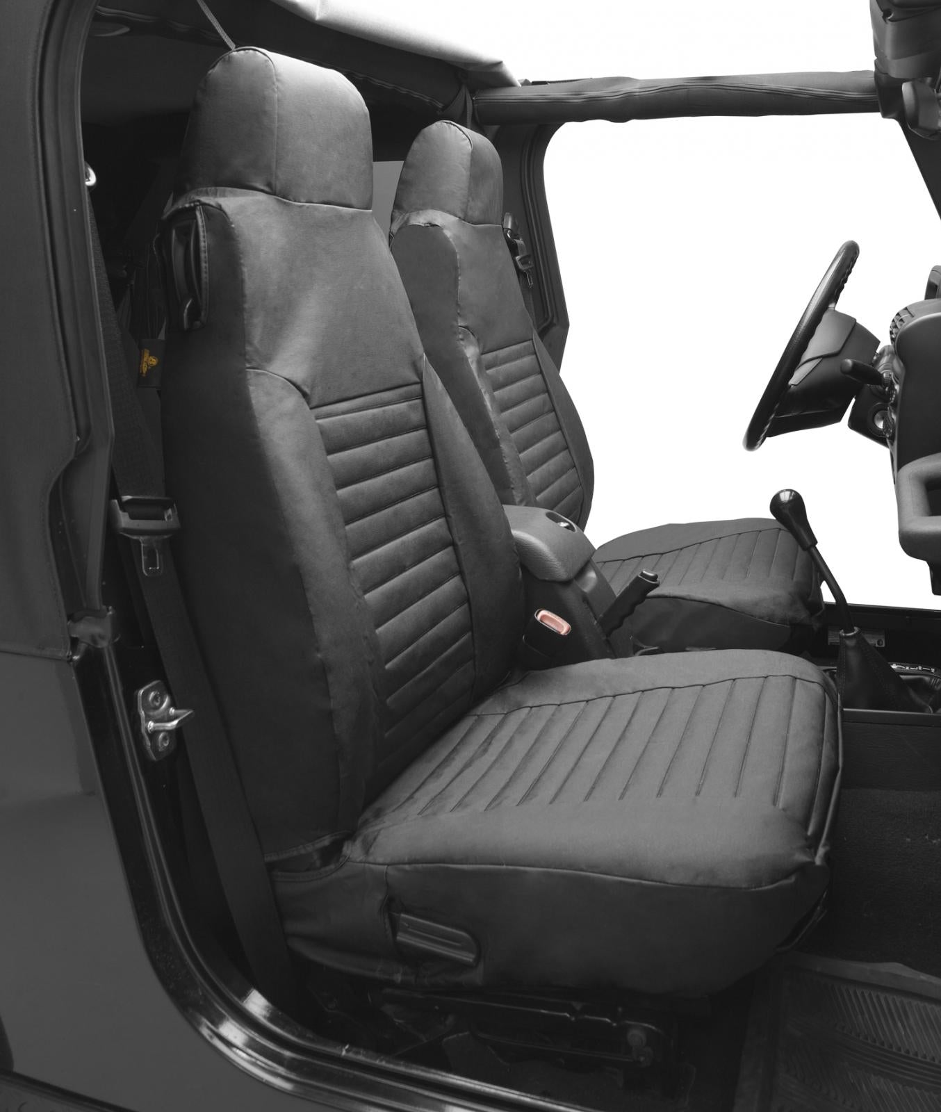 Jeep Wrangler Seat Covers For Jeep 2003-2006 Wrangler TJ Front Premium Vinyl Fabric Black Diamond Bestop