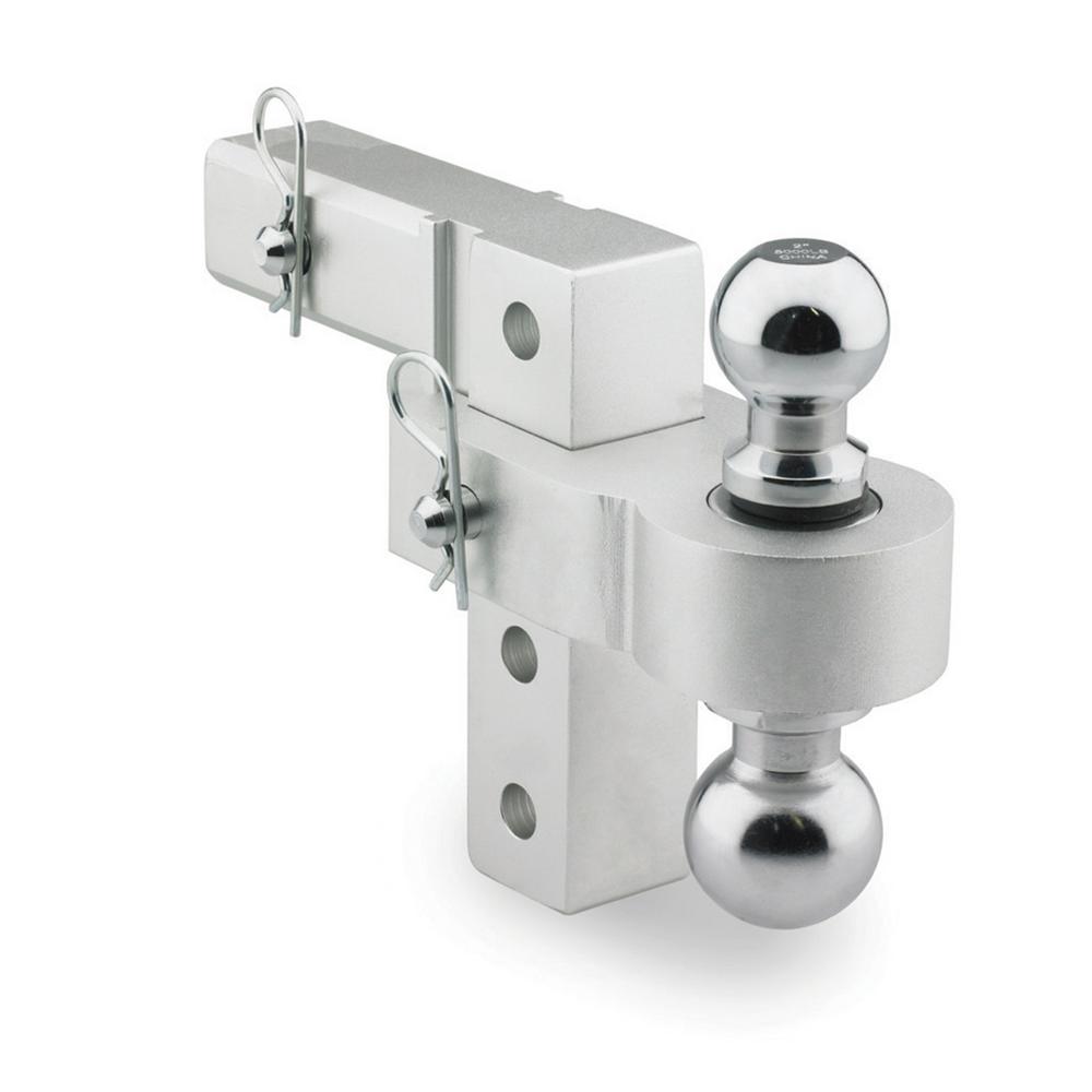 6 Inch Adjustable Aluminum Drop Hitch With Reversible 2 In And 1 7/8 Inch Smittybilt