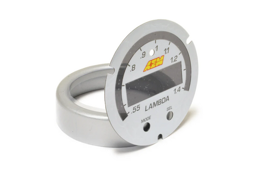 X-Series Wideband UEGO AFR Gauge Accessory Kit Silver Bezel and White AFR/Lambda Faceplate AEM Electronics-1