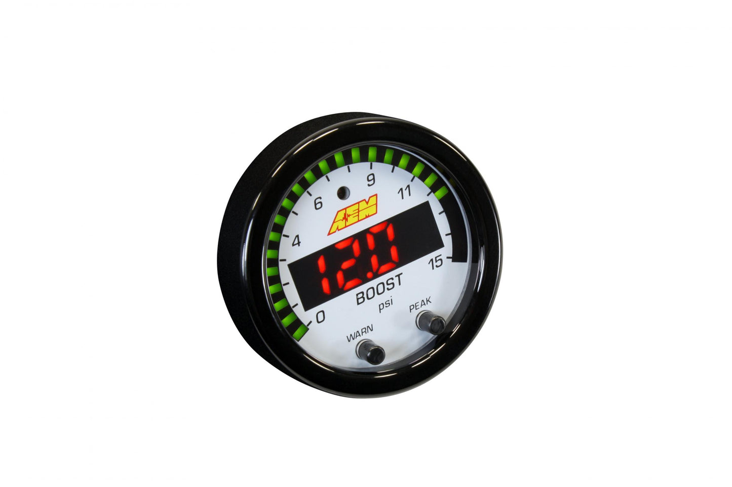 X-Series Pressure Gauge Kit 0-15 PSI Black Bezel and Black Boost/Fuel Faceplate AEM Electronics-7