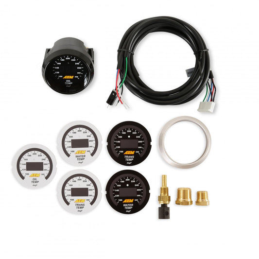 Classic Digital Temperature Gauge Kit Oil/Trans/Water from 100-300 Degrees Fahrenheit AEM Electronics-1