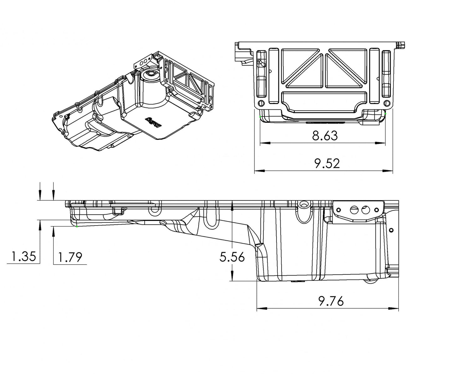 GM Gen V LT Swap Oil Pan As Cast with Turbo Oil Return GM Gen V LT Swap Oil Pan As Cast with Turbo Oil or PVC Return Port Holley-4