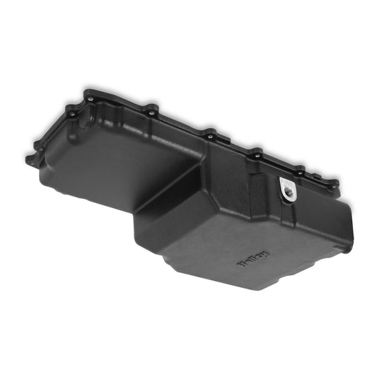 Cast Aluminum Rear Sump Oil Pan Ford Coyote Swap Black Fits Gen 1 and 2 Coyote Engines in 1953-1979 Ford F100, F150, and F250 2WD Trucks Holley-1