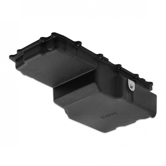 Cast Aluminum Rear Sump Oil Pan Ford Coyote Swap Black Fits Gen 3 Coyote Engines in 1953-1979 Ford F100, F150, and F250 2WD Trucks Holley-1