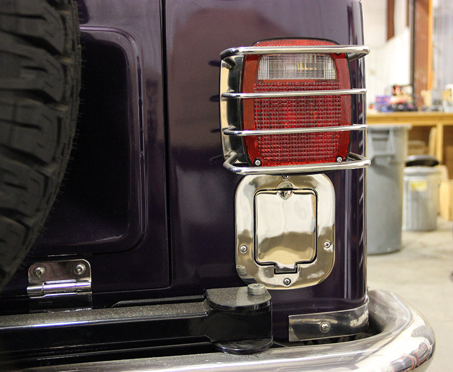Jeep CJ Rear Body Guard Pair 55-86 CJ Polished Silver Kentrol-5