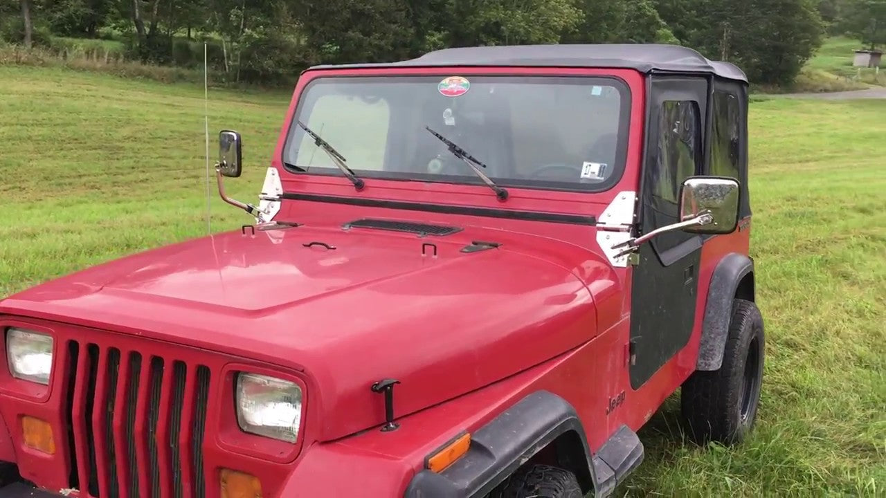 Jeep YJ Mirror Kit Pair 87-95 Wrangler TJ Polished Silver Kentrol-5