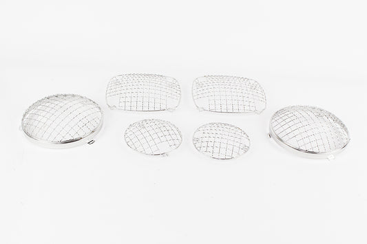 Jeep CJ Wire Mesh Guard Set 6 Pieces 76-86 CJ Polished Silver Kentrol-1