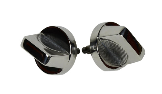 Jeep CJ/YJ Windshield Knobs Pair 76-95 CJ and Wrangler YJ Polished Silver Kentrol-1