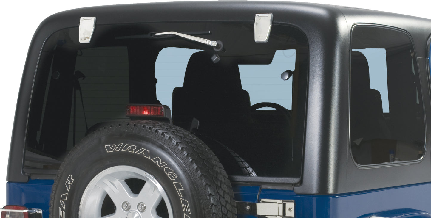 Jeep YJ/TJ Hardtop Liftgate Hinge Pair 87-06 Wrangler TJ/YJ Polished Silver Kentrol-6