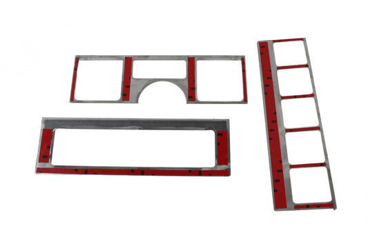 Jeep YJ Dash Overlay Set (3 pieces) 87-95 Wrangler TJ Polished Silver Kentrol-1