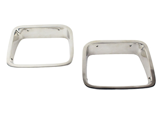 Jeep YJ Headlight Bezels Pair 87-95 Wrangler TJ Polished Silver Kentrol-1