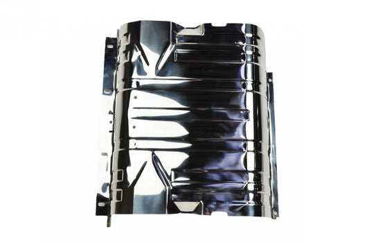 Jeep CJ/YJ Gas Tank Skid Plate with strap 76-90 CJ and Wrangler YJ Polished Silver Kentrol-1