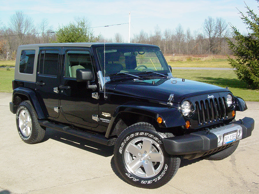 Jeep JK Hood Catch Pair 07-18 Wrangler JK Polished Silver Kentrol-5
