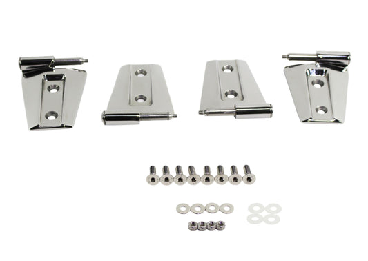Jeep JK Door Hinge Set 4 Pieces 2 Door 07-18 Wrangler JK Polished Silver Kentrol-1