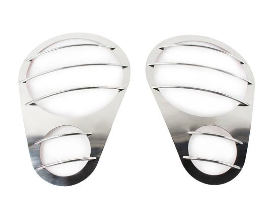 Jeep JK Headlight Guards Pair 07-18 Wrangler JK Polished Silver Kentrol-1