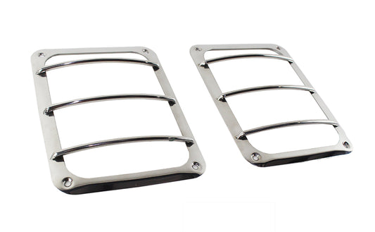 Jeep JK Taillight Guard Pair 07-18 Wrangler JK Polished Silver Kentrol-1