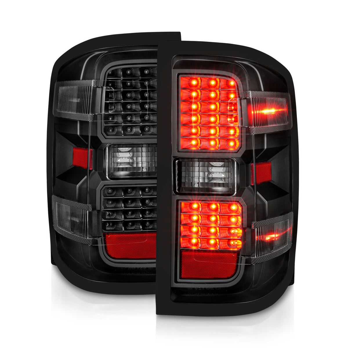 Tail Light Set LED Black Housing Clear Lens Pair Will Not Work On Factory LED Tail Light For Gmc Sierra Dually Models Chevrolet Silverado 1500 2014-2018, 2500 HD/3500 HD 2015-2019, GMC Sierra 3500 HD 2015-2019 AnzoUSA-7