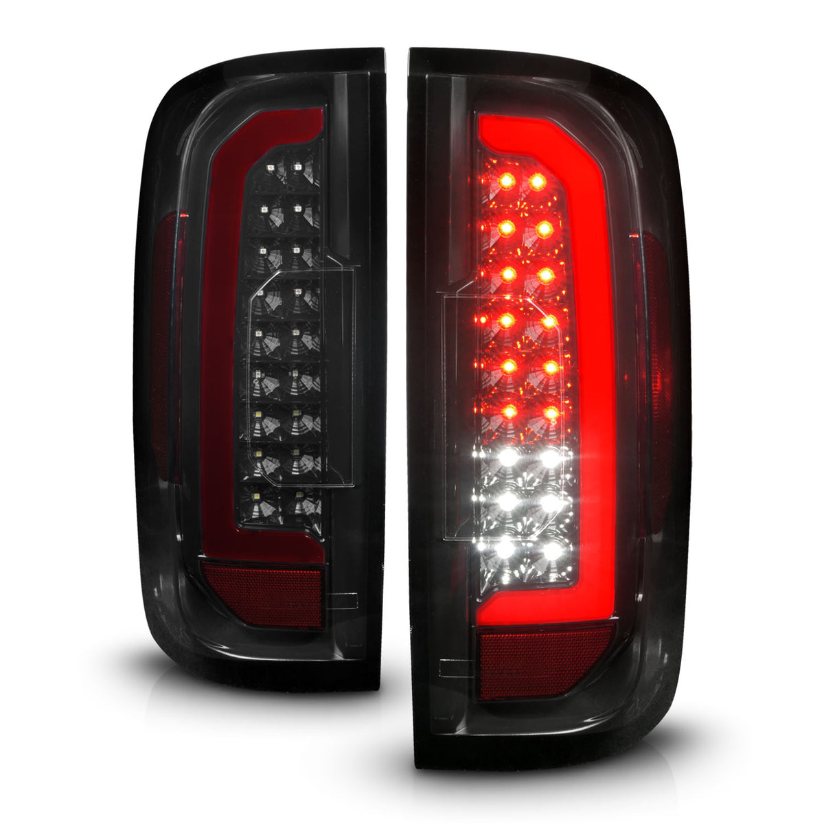 Tail Light Set LED W/ Red Light Bar Style Black Housing Smoke Lens Pair GMC Canyon 2015-2022 AnzoUSA-6