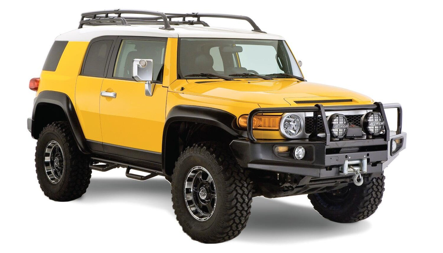 Black Extendafender Style Smooth Finish 4-Piece Fender Flare Set For 2007-2014 Toyota Fj Cruiser Bushwacker-4