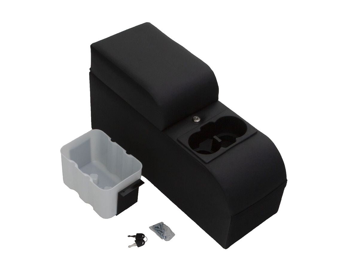R Vinyl Padded Floor Mounted Console for 1976-1983 Jeep CJ5, 1976-1986 Jeep CJ7, Black Denim Rampage