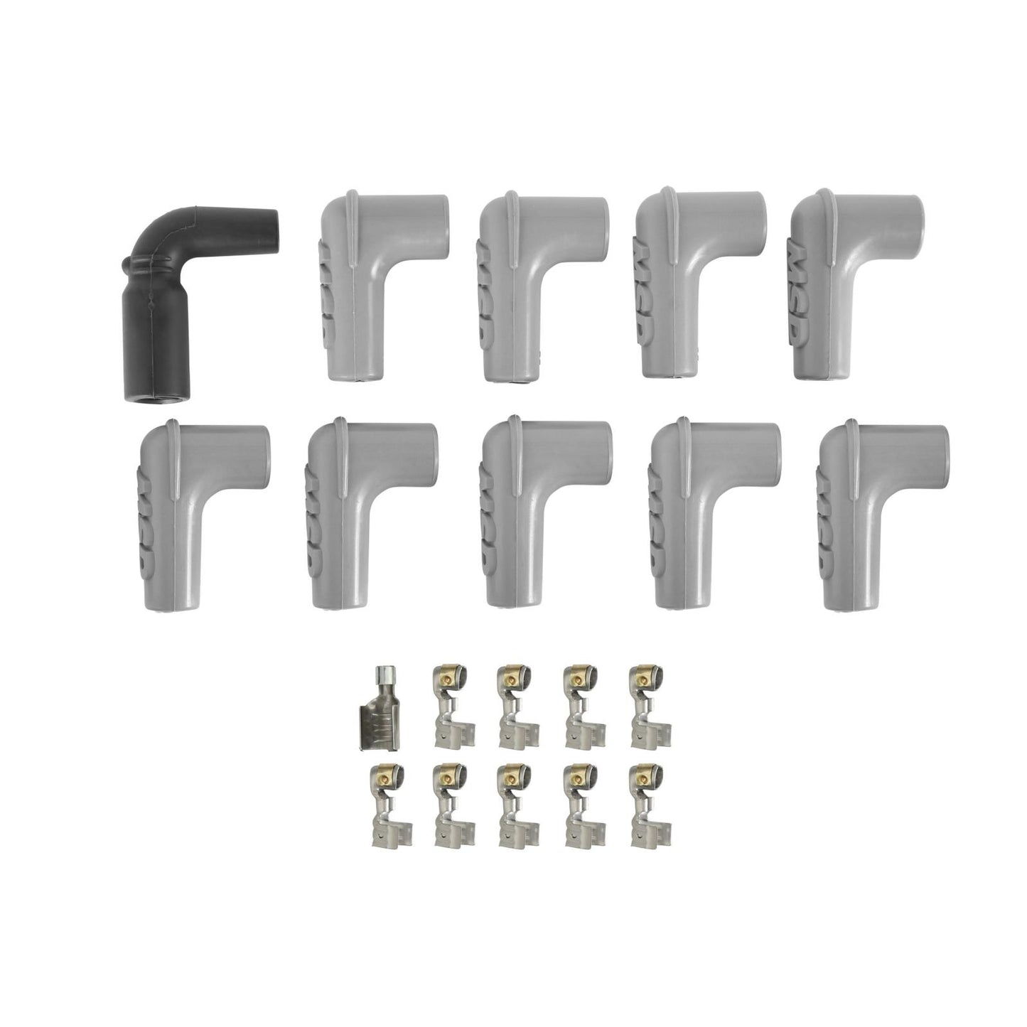 Super Conductor Spark Plug Wire Set Univ. Chevy Lt1 W/Straight Boot For Late Model GM Lt1 Engines Straight Lt1 Boots And Terminals Installed And 90 Degree Spark Plug Boots And Terminals Loose MSD Ignition-4