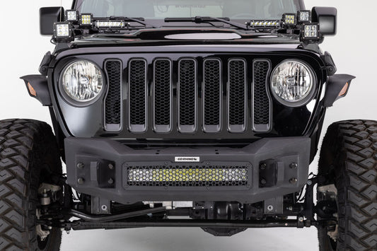 Rockline Front Stubby Bumper Textured Black 2007-2026 Jeep Wrangler JK/JL 2020-2025 Jeep Gladiator Go Rhino-1