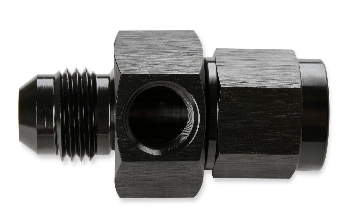 Male-Female -6 AN Fuel Pressure Gauge Adapter w/1/8 Inch C233 C233NPT Port-Black Fuel Pressure Gauge Adapter 6061 Aluminum Construction Mr Gasket-2