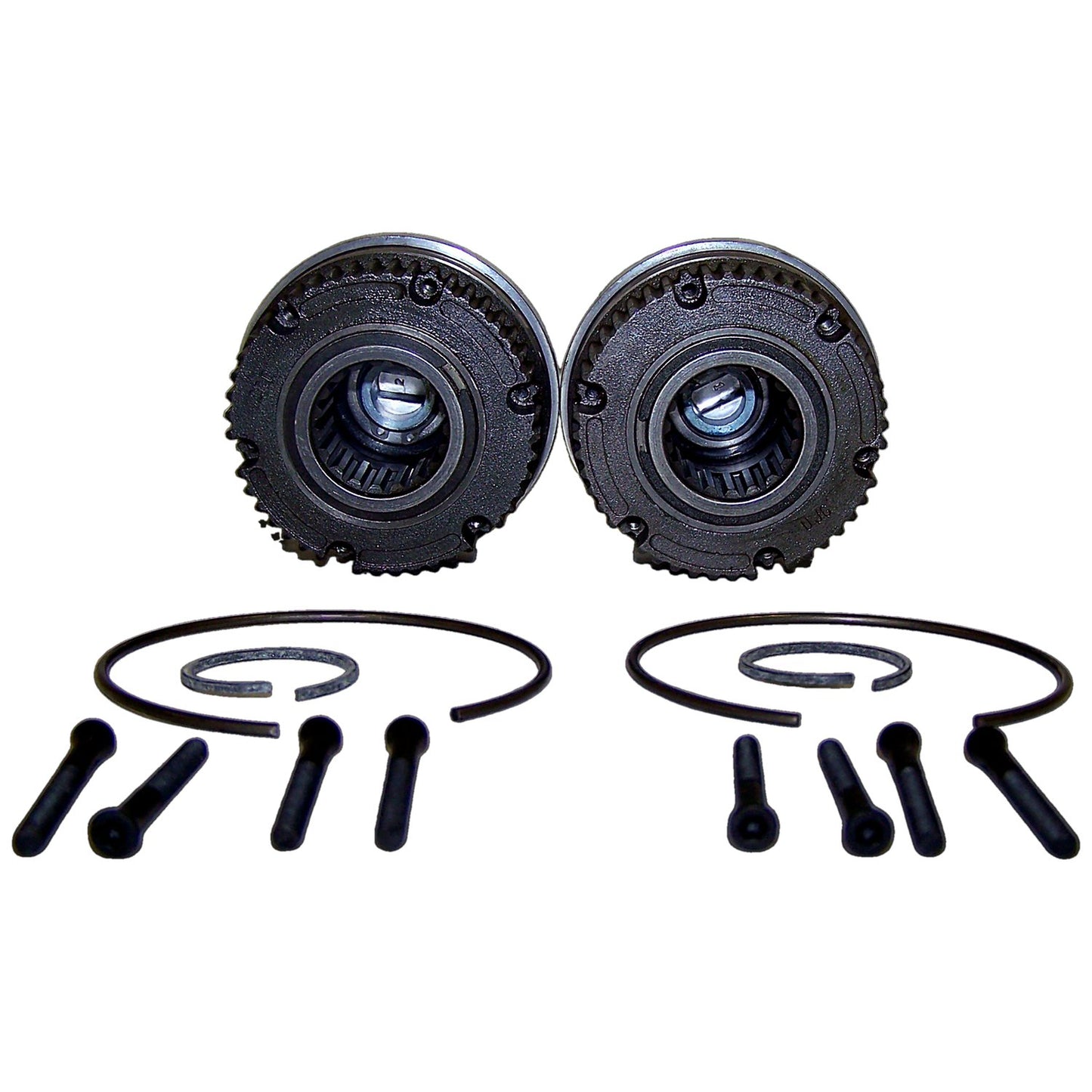 Locking Hub Set for 1974-1991 Jeep SJ, J-Series w/ D44 Front Axle, 19-Spline Hub Crown Automotive-2