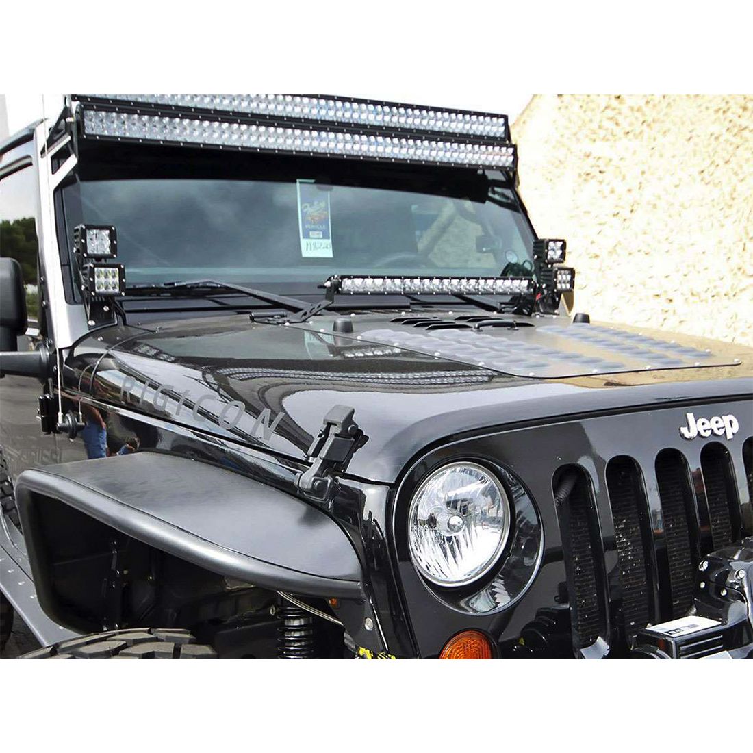 07-17 Jeep JK Dual D-Series Pro A-Pillar Mount D-Series Pro Rigid Industries-2