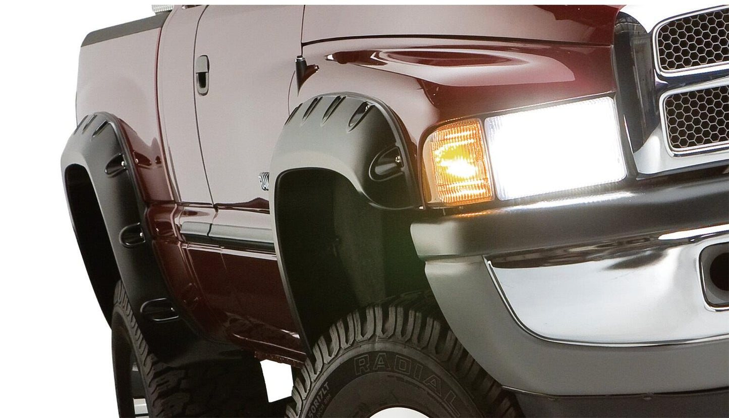 Pocket/Rivet Style Color Matched White Frost Tricoat 4-Piece Fender Flare Set For 19-23 GMC Sierra 1500 Bushwacker