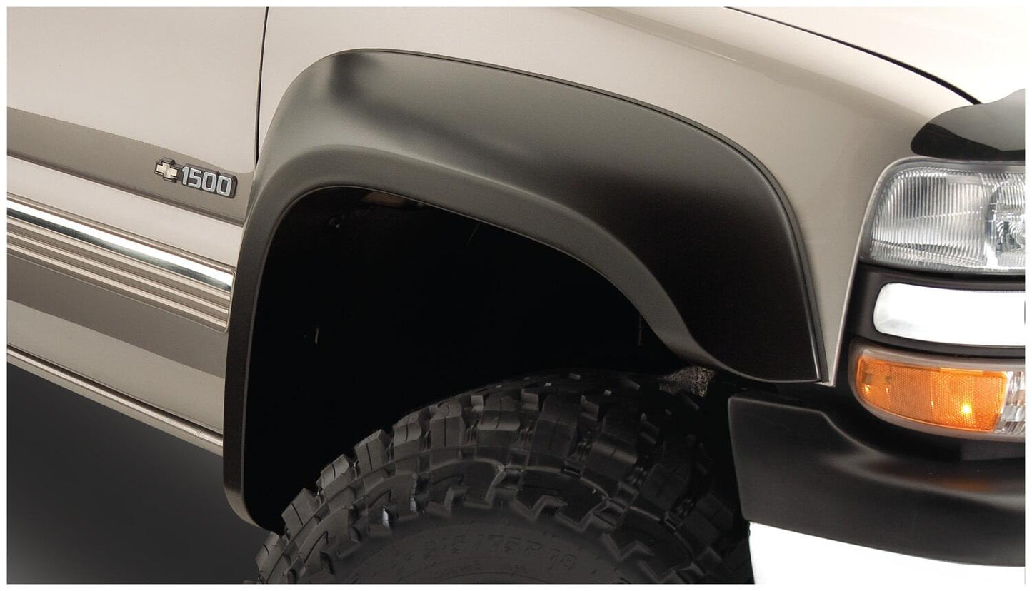 Black Extendafender Style Smooth Finish 4-Piece Fender Flare Set For 2007-2013 Silverado 1500 2007-2014 Silverado 2500 Hd/3500 Hd (Excludes Dually) Fits 78, 78.7/97.6 Inch Bed Bushwacker-1