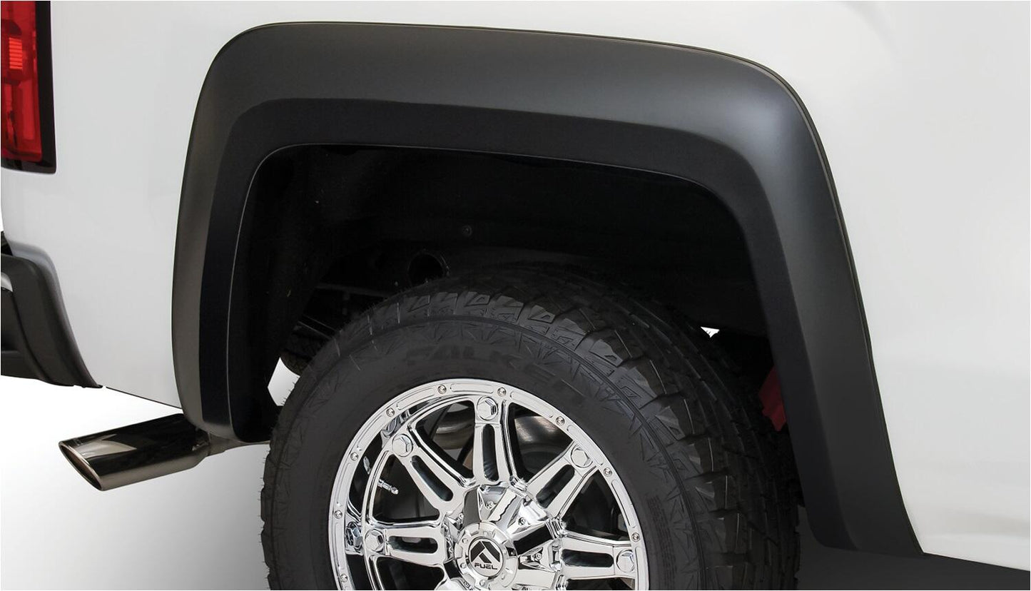 Black Extendafender Style Smooth Finish 4-Piece Fender Flare Set For 2014-2015 GMC Sierra 1500 Fits 69.3 Inch Bed Bushwacker-1