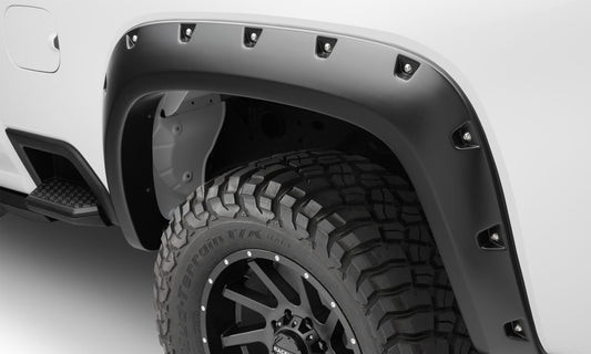 Black Pocket/Rivet Style Smooth Finish 4-Piece Set For 2020-2026 Chevrolet Silverado 2500/3500 Bushwacker-1