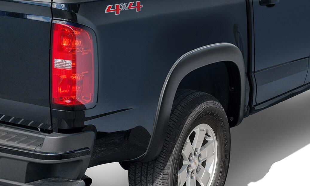 Black OE Style Smooth Finish 4-Piece Fender Flare Set For 2015-2020 Chevrolet Colorado Bushwacker-3