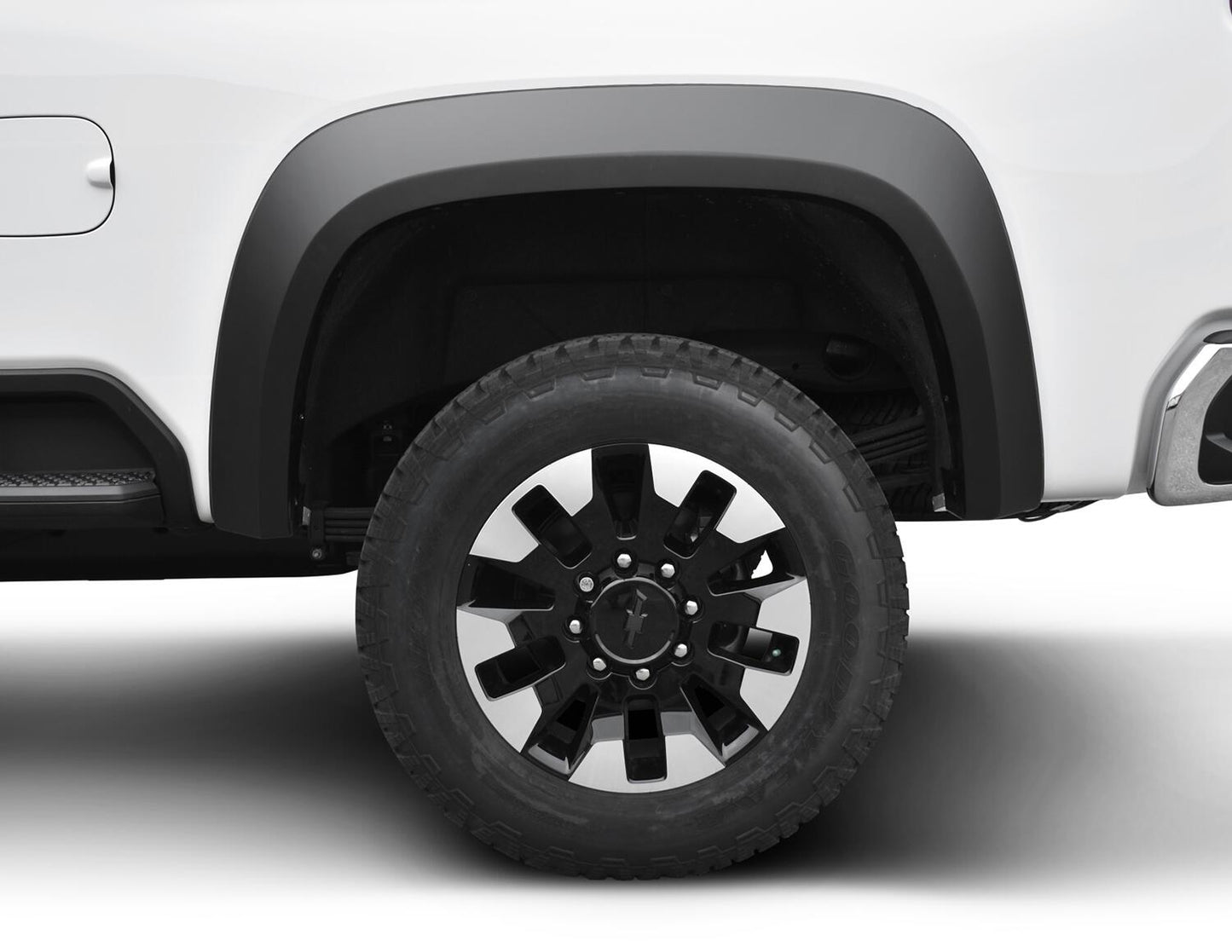 Black Extendafender Style Smooth Finish 4-Piece Fender Flare Set For 2020-2026 Chevrolet Silverado 2500/3500 Bushwacker-2