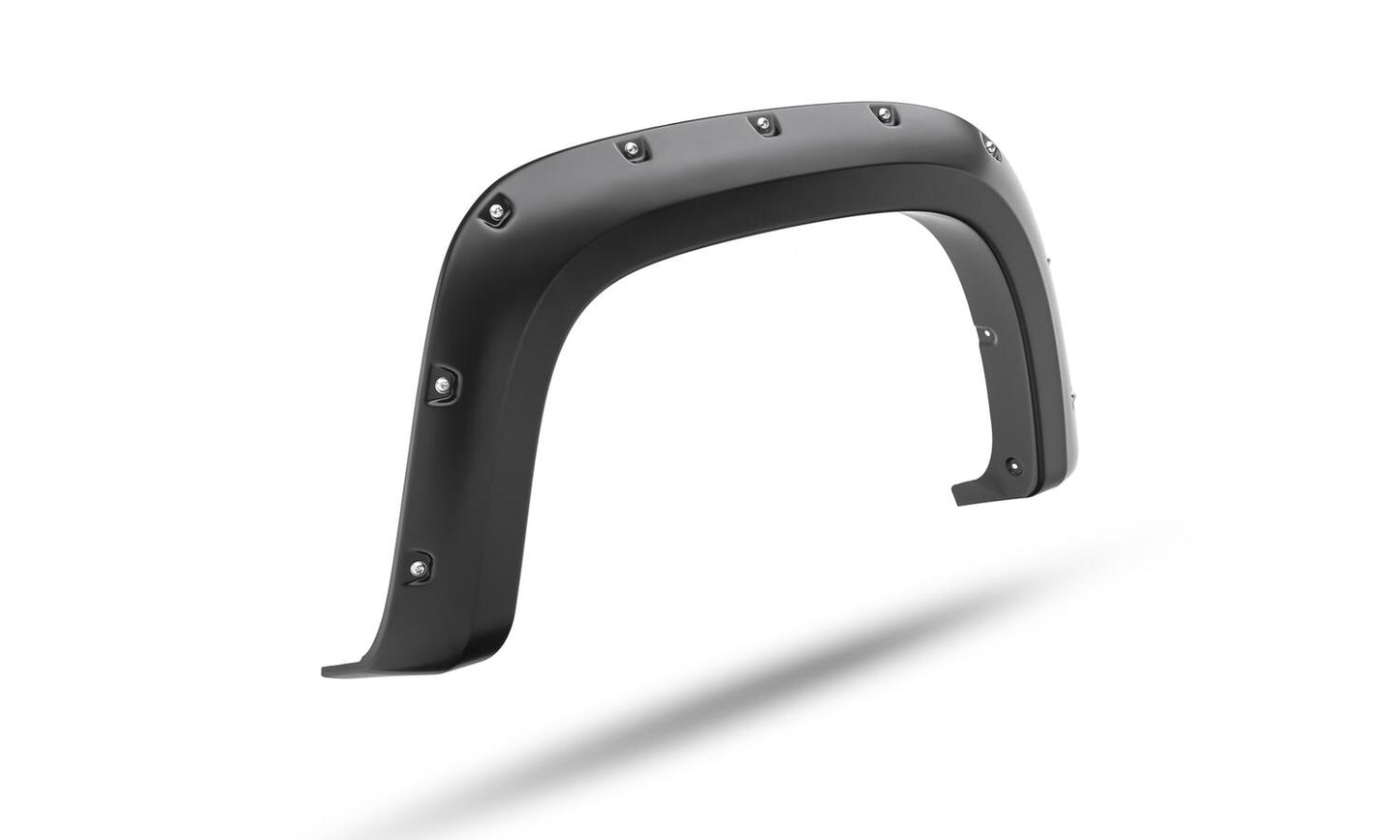 Black Pocket/Rivet Style Smooth Finish 4-Piece Fender Flare Set For 2021-2022 Chevrolet Colorado 74.0 In Bed Bushwacker-15