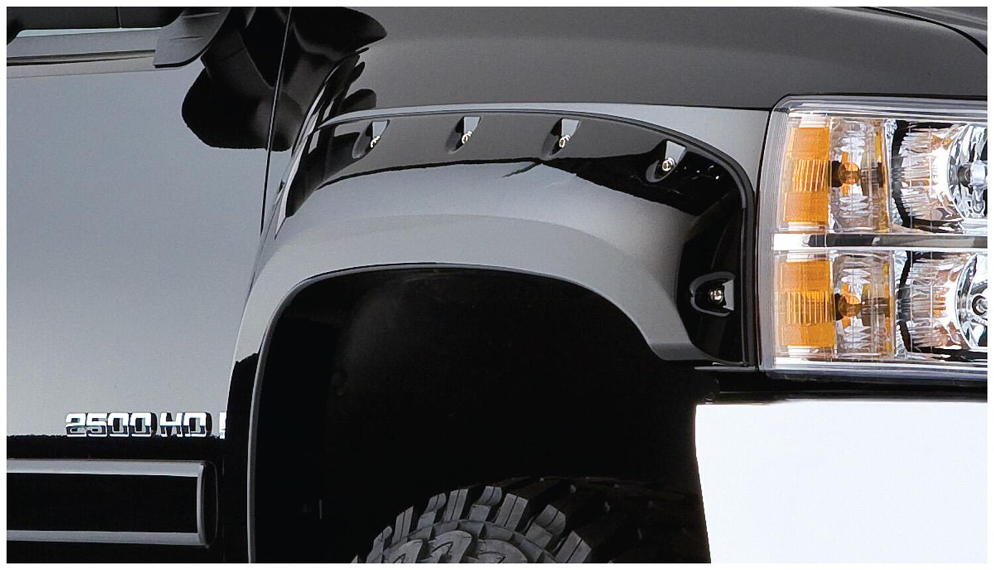 Black Cutout Style Smooth Finish Front Fender Flares For 1982-1990 GMC S15 1992-1993 Chevrolet S10 Bushwacker