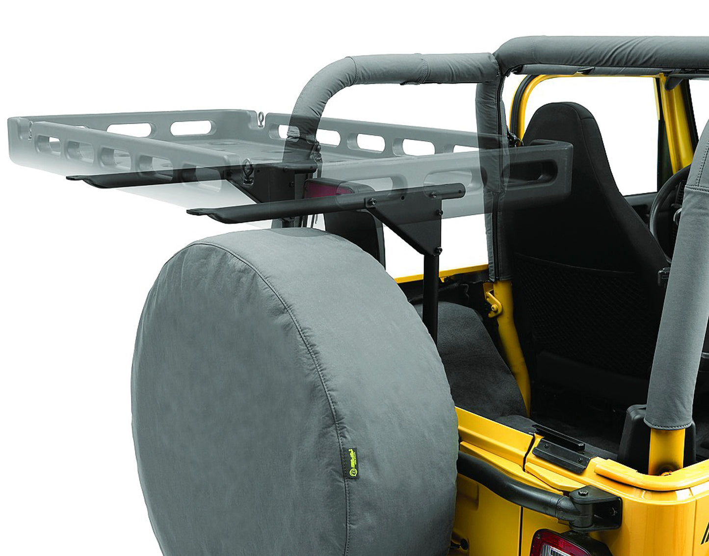 HighRock 4x4 Tailgate Rack Bracket Kit For Jeep 1987-1995 Wrangler YJ Black Bestop